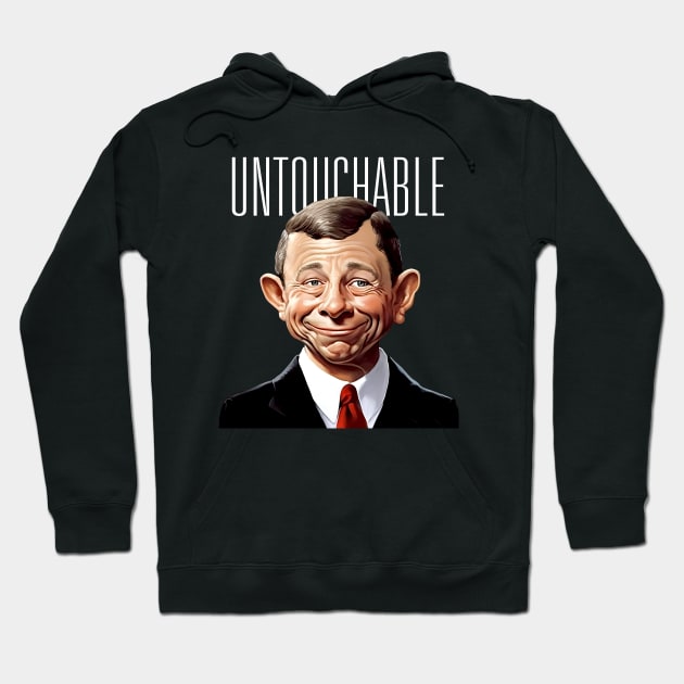 Chief Justice John Roberts: Refusing to Speak to the American People on a Dark Background Hoodie by Puff Sumo